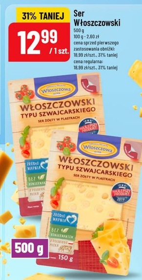 Ser w plastrach Włoszczowski typ szwajcarskiego