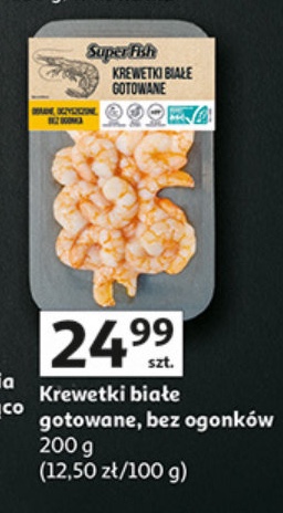 Krewetki białe gotowane, bez ogonków
