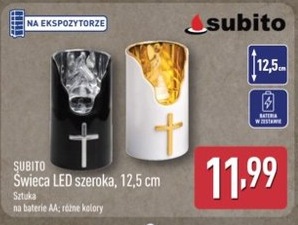 Świeca LED szeroka