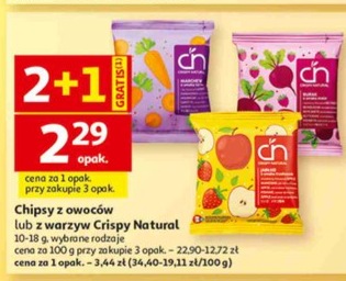 chipsy z owoców lub z warzyw