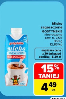 Mleko zagęszczone niesłodzone zaw. tł. 7,5%