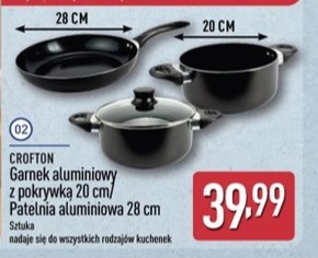 garnek aluminiowy z pokrywką lub patelnia aluminiowa