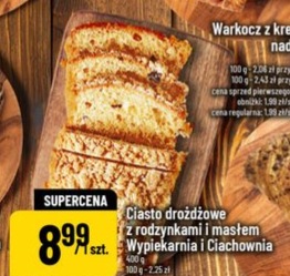 Ciasto drożdżowe z rodzynkami i masłem