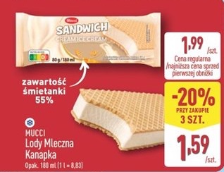lody mleczna kanapka