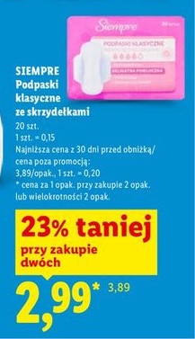 podpaski klasyczne ze skrzydełkami