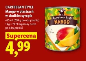 mango w plastrach w słodkim syropie