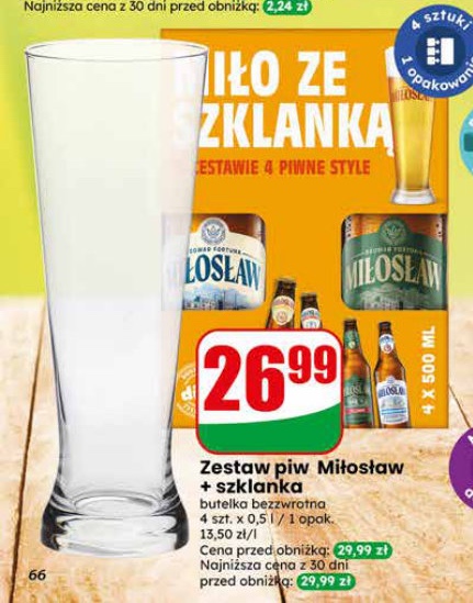 zestaw piw Miłosław + szklanka