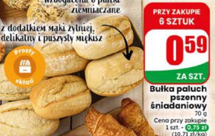bułka paluch pszenny śniadaniowy