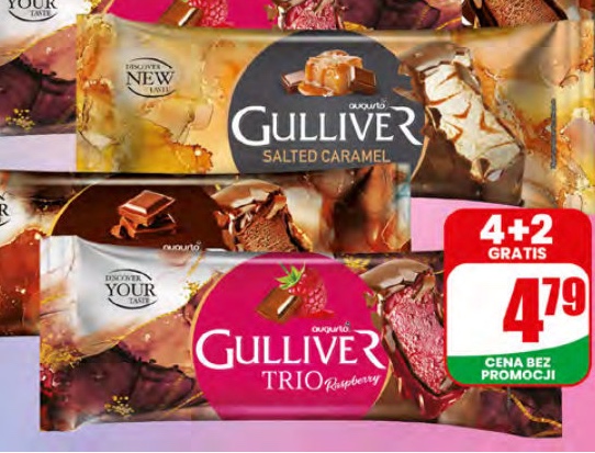 Lody na patyku Gulliver różne rodzaje
