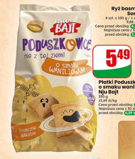 Płatki poduszkowce o smaku waniliowym