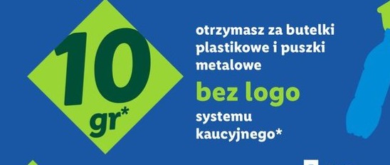 zwrot za butelkę/puszkę bez logo systemu kaucyjnego