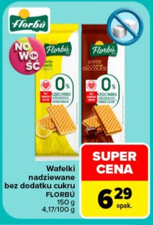 Wafelki nadziewane bez dodatku cukru