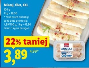 filet z mintaja bez skóry XXL