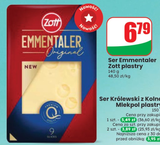 Ser Emmentaler plastry