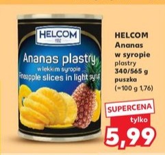 Ananas plastry w lekkim syropie