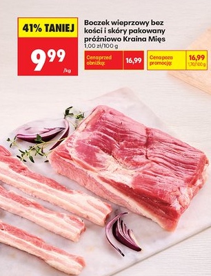 Boczek wieprzowy bez kości i skóry pakowany próżniowo
