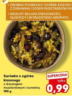 surówka z ogórka kiszonego z dressingiem musztardowym i żurawiną