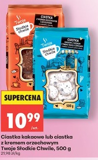 ciastka kakaowe lub ciastka z kremem orzechowym