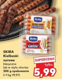 kiełbaski surowe klasyczne lub w stylu chorizo