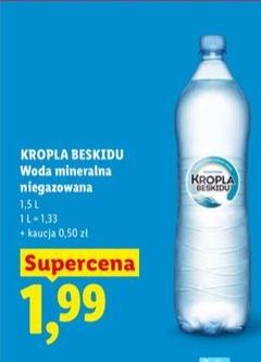 Woda mineralna niegazowana