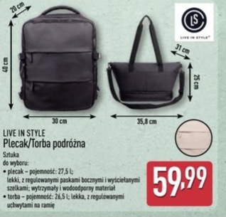 plecak lub torba podróżna