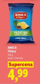 Chipsy o smaku limonki i pieprzu