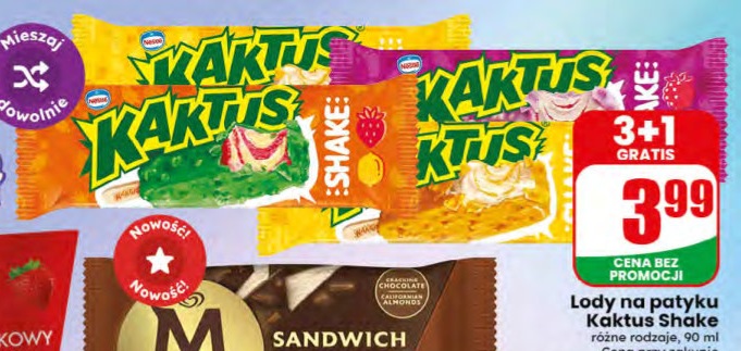 Lody na patyku Kaktus Shake