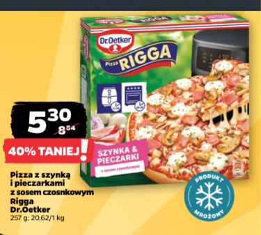 pizza z szynką i pieczarkami z sosem czosnkowym