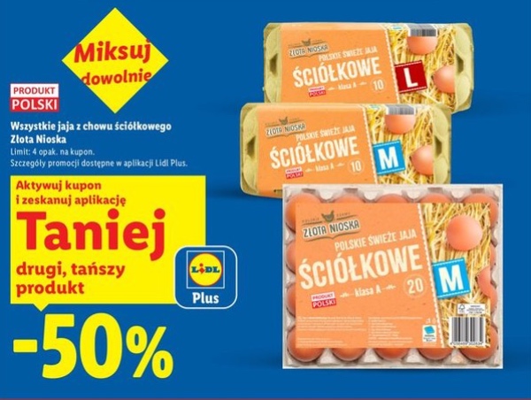 Wszystkie jaja z chowu ściółkowego Złota Nioska