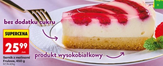 Sernik z malinami