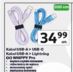 Kabel USB-A do USB-C lub USB-A do Lightning
