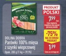 parówki 100% mięsa z szynki wieprzowej