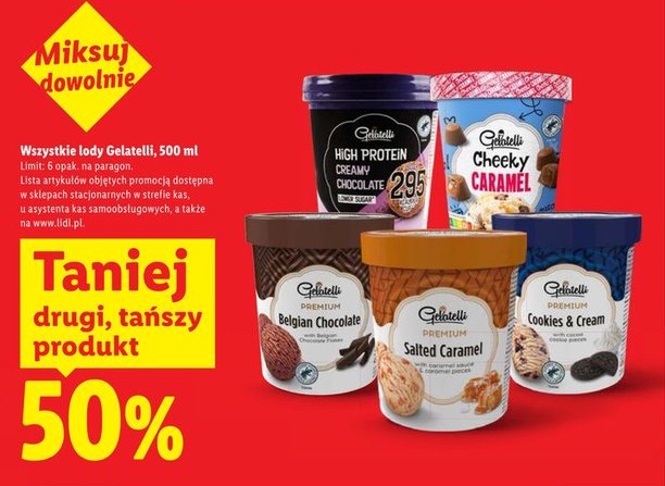 lody Gelatelli różne rodzaje