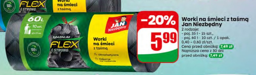 worki na śmieci z taśmą
