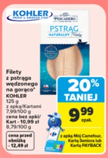 Filety z pstrąga wędzonego na gorąco