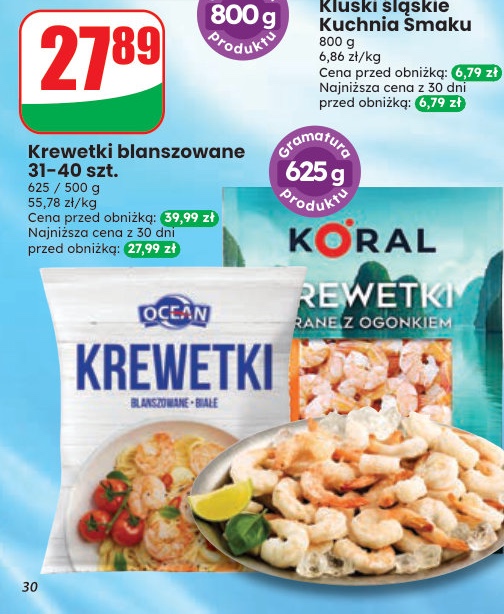 Krewetki blanszowane