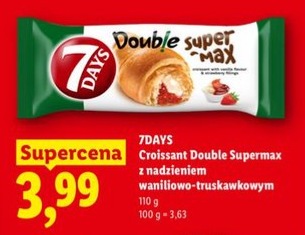 croissant Double Supermax z nadzieniem waniliowo-truskawkowym