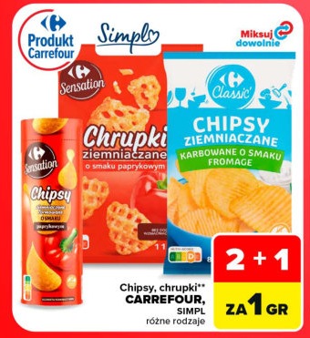 Chipsy, chrupki różne rodzaje