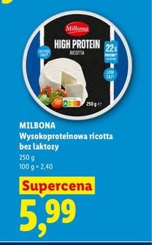 wysokoproteinowa ricotta bez laktozy