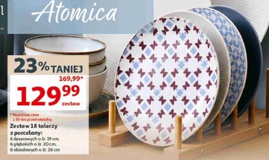 Zestaw 18 talerzy z porcelany