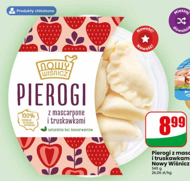 Pierogi z mascarpone i truskawkami