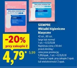 Wkładki higieniczne klasyczne