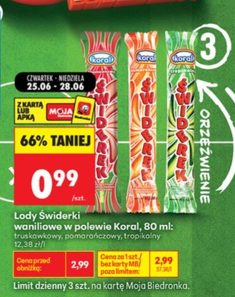 lody Świderki waniliowe w polewie