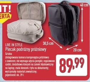 Plecak podróżny próżniowy