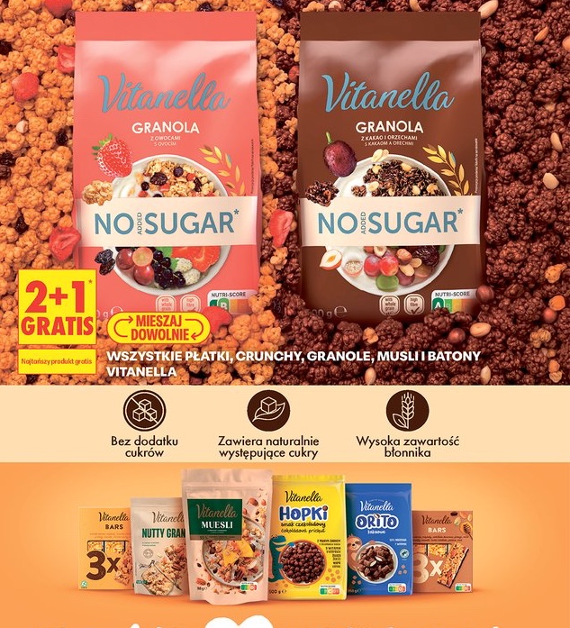Wszystkie płatki, crunchy, granole, musli i batony