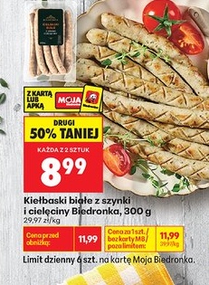 kiełbaski białe z szynki i cielęciny