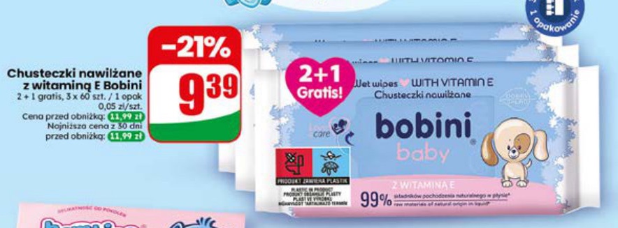 chusteczki nawilżane z witaminą E