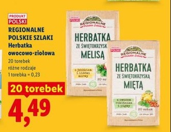 herbatka owocowa lub owocowo-ziołowa