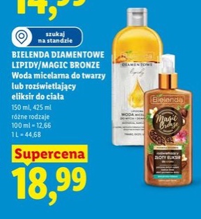 woda micelarna do twarzy lub rozświetlający eliksir do ciała