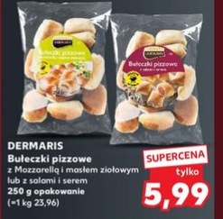 Bułeczki pizzowe z mozzarellą i masłem ziołowym lub z salami i serem